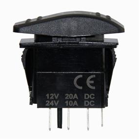 img 2 attached to 🔵 Marine Grade 4 Pin Momentary Rocker Switch with Blue LED Light and Etched Arrow Symbols - ON-Off-ON/Open-Close/In-Out, 12V/20A DC, 24V/10A - U.S. SOLID