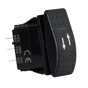 img 4 attached to 🔵 Marine Grade 4 Pin Momentary Rocker Switch with Blue LED Light and Etched Arrow Symbols - ON-Off-ON/Open-Close/In-Out, 12V/20A DC, 24V/10A - U.S. SOLID