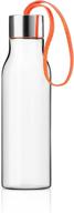 eva solo 1/2-liter clear drinking bottle with vibrant orange strap: stylish and efficient hydration solution logo