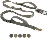 🐾 high-quality elite spanker ranger green tactical dog leash | adjustable k9 military bungee elastic leads rope with 2 control handles logo