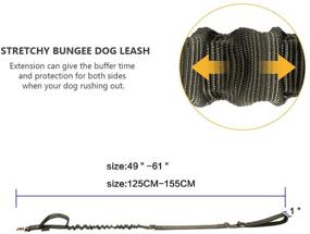 img 3 attached to 🐾 High-quality ELITE SPANKER Ranger Green Tactical Dog Leash | Adjustable K9 Military Bungee Elastic Leads Rope with 2 Control Handles