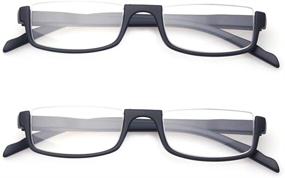 img 1 attached to Kerecsen Half Moon Reading Glasses: Stylish & Durable Spring Hinge Eyewear for Both Men and Women