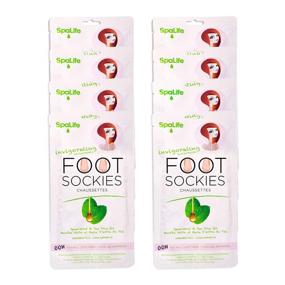 img 4 attached to 👣 SpaLife Invigorating Spearmint & Tea Tree Oil Foot Sockies (8 Ct): Ultimate Foot Revitalization!