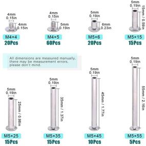 img 3 attached to 🔩 Swpeet 80 Sets 6 Sizes Chicago Binding Screws Assortment Kit - Metal Round Cross Head Stud Screw Posts Nail Rivet Chicago Button for DIY Leather Decoration Bookbinding (5 x 6, 15, 25, 35, 45, 55)