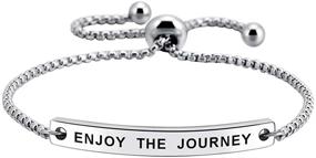 img 4 attached to 🌍 SOUSYOKYOSAM Enjoy The Journey Bracelet – Inspiring Stainless Steel Travel Quote Jewelry, Ideal Graduation Gift
