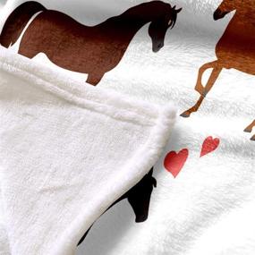 img 2 attached to 🐴 Bedbay Horse Blanket: Adorable Pony Love Heart Throw Blanket for Cowboys & Cowgirls - All Season Flannel, Soft Lightweight Plush - Perfect Gift for Horse Lovers (Horse, Throw Size)