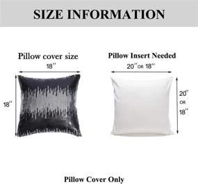 img 2 attached to 🎉 Set of 2 PartyDelight 18"x18" Sequin Pillow Cases - Decorative for Bed and Sofa, Black and Silver