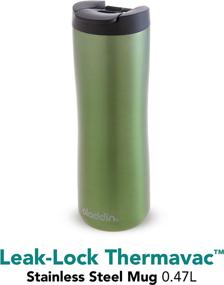 img 3 attached to ☕ Leak-Lock Thermavac Mug 0.47L Green – Stainless Steel, BPA-Free - Double Wall Vacuum Insulated Cup - Keeps Hot for 3.5 Hours - Leakproof Travel Mug - Dishwasher Safe