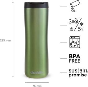 img 2 attached to ☕ Leak-Lock Thermavac Mug 0.47L Green – Stainless Steel, BPA-Free - Double Wall Vacuum Insulated Cup - Keeps Hot for 3.5 Hours - Leakproof Travel Mug - Dishwasher Safe