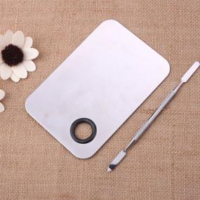 img 2 attached to Professional Stainless Steel Makeup Palette Spatula Tool by Goege - L5.9W3.9 inch