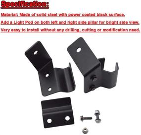 img 4 attached to 🚦 DaSen LED Light Mount Brackets with Rocker Switch Wiring Kit for Polaris Ranger 1000/XP 1000, XP 900 570 General and Mid-Size: Right & Left Pro-fit Cage Side A-Pillar Mount Brackets (2013-2019 Compatible)