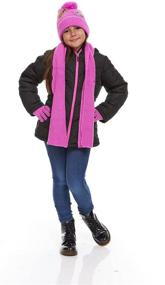 img 1 attached to 🧣 Fuchsia Girls' Scarf Gloves - S W Girls Accessories