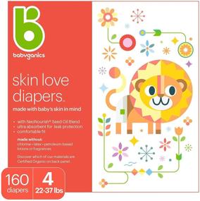 img 4 attached to 👶 Organic Baby Diapers, Size 4 (22-37 lbs) 160 Count - Babyganics Ultra Absorbent, Unscented, Chlorine & Latex Free