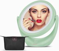 💄 ckeyin green led makeup mirror: touch control dimmable vanity mirror with lights for desk and travel logo