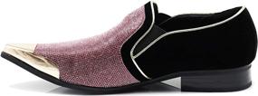 img 2 attached to 💎 Sparkling Style: Enzo Romeo Crisiano Rhinestone Chrome Men's Loafers & Slip-Ons