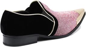 img 1 attached to 💎 Sparkling Style: Enzo Romeo Crisiano Rhinestone Chrome Men's Loafers & Slip-Ons