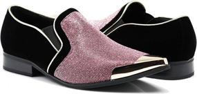 img 4 attached to 💎 Sparkling Style: Enzo Romeo Crisiano Rhinestone Chrome Men's Loafers & Slip-Ons