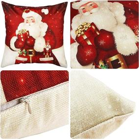 img 1 attached to 🎄 Hoomall Christmas Pillow Covers 18x18 Set of 6 - Festive Cartoon Decorative Throw Pillow Covers for Home Decor - Xmas Snowman Designs Without Core