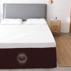 img 1 attached to 🛏️ Efficacia Premium Collection Double Brushed Microfiber Pleated Bed Skirt King with 10" Drop Length in Solid Brown