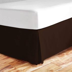 img 2 attached to 🛏️ Efficacia Premium Collection Double Brushed Microfiber Pleated Bed Skirt King with 10" Drop Length in Solid Brown