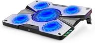 🔥 cp3 laptop fan cooling pad: premium aluminum alloy gaming laptop cooler with 5 quiet fans, support up to 17.3 inch heavy notebooks, laptop cooling stand with vibrant rgb lights for home and office (rgb) logo
