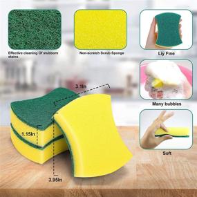 img 3 attached to 🧽 24-Pack Eco-Friendly MAVGV Kitchen Cleaning Sponges for Dishes, Non-Scratch Scrubbing Sponges