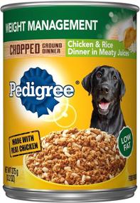 img 4 attached to PEDIGREE Weight Management Chicken & Rice Flavor Wet Dog Food - (12) 13.2 oz Cans