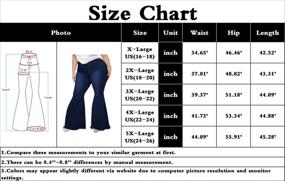 img 1 attached to HannahZone Womens Ripped Bell Bottom Plus Size Jeans - Stylish Flared Jean Pants in 5XL