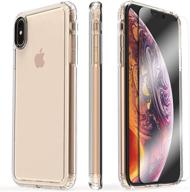 📱 saharacase-crystal series case & tempered glass kit: military-grade shockproof protection for iphone xs max 6.5" (2018) - clear logo