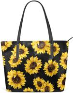 🌻 stylish wozo yellow sunflower leather shoulder women's handbags & wallets: perfect shoulder bag set for fashionable women logo