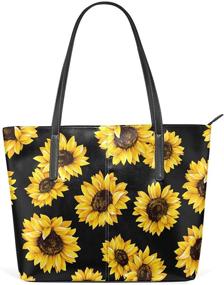 img 4 attached to 🌻 Stylish WOZO Yellow Sunflower Leather Shoulder Women's Handbags & Wallets: Perfect Shoulder Bag set for Fashionable Women