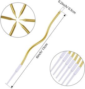 img 2 attached to 12 Pieces Metallic Twisty Birthday Candles for Cake Decorations - Long 🕯️ Thin Spiral Cake Candles with Holders for Birthday, Wedding, and Party Cakes (Gold)