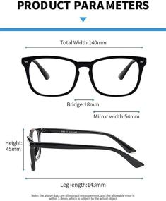 img 3 attached to 👓 5-Pack Blue Light Blocking Reading Glasses: UV Ray Protection, Square Nerd Frames for Men and Women