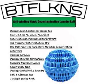 img 1 attached to 🌸 BTFLKNS Eco-Friendly Laundry Balls Set, Super Washing Machine Laundry Balls - All Natural Washer Ball Detergent Alternative - Household Can Be Reused 2000 Washings (2pcs Balls, Pink/Blue)