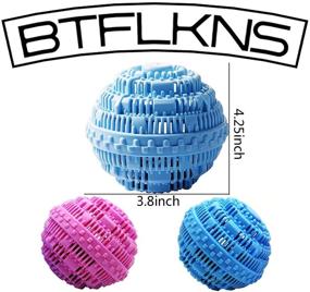 img 3 attached to 🌸 BTFLKNS Eco-Friendly Laundry Balls Set, Super Washing Machine Laundry Balls - All Natural Washer Ball Detergent Alternative - Household Can Be Reused 2000 Washings (2pcs Balls, Pink/Blue)