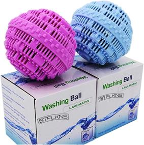 img 4 attached to 🌸 BTFLKNS Eco-Friendly Laundry Balls Set, Super Washing Machine Laundry Balls - All Natural Washer Ball Detergent Alternative - Household Can Be Reused 2000 Washings (2pcs Balls, Pink/Blue)