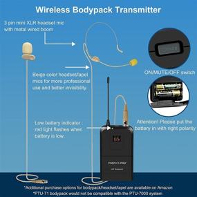 img 1 attached to 🎤 Phenyx Pro PTU-7000B Wireless Microphone System - Quad Channel Cordless Mic Set with Four Bodypacks and Headsets/Lapels, 4x40 Channels, Auto Scan, 328ft Coverage - Ideal for DJs, Churches, Events