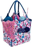 everything mary floral deluxe yarn carry project caddy: ultimate organizer & storage tote logo