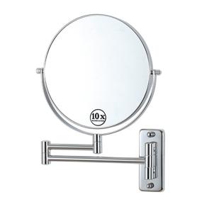 img 4 attached to Lansi Makeup Mirror: 10X Magnifying Wall Mount Vanity Decoration, Round 8-Inch, Chrome Finish