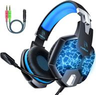🎧 dm gaming headset - 7.1 surround sound, 7 colors led light, memory foam earmuffs, noise-canceling mic - compatible with pc/ps5/ps4/xbox one/switch logo