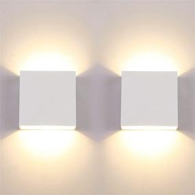 img 2 attached to 🔆 Set of 2 Lightess Modern Wall Sconce Mini 10W White Hardwired Up Down Wall Mount Lights Indoor Mini Metal LED Wall Lamp for Living Room Bedroom Hallway Decor, Warm White, O1181TP