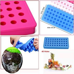 img 1 attached to 🍨 Mydio 40 Tray Mini Ice Ball Molds DIY Molds Tool for Candy, Pudding, Jelly, Milk, Juice, Chocolate Mold or Cocktails & Whiskey Particles - 1 Pack, Blue