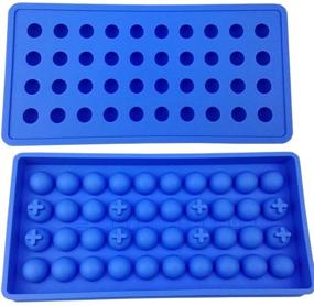 img 4 attached to 🍨 Mydio 40 Tray Mini Ice Ball Molds DIY Molds Tool for Candy, Pudding, Jelly, Milk, Juice, Chocolate Mold or Cocktails & Whiskey Particles - 1 Pack, Blue