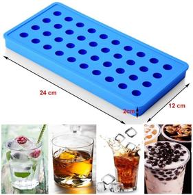 img 3 attached to 🍨 Mydio 40 Tray Mini Ice Ball Molds DIY Molds Tool for Candy, Pudding, Jelly, Milk, Juice, Chocolate Mold or Cocktails & Whiskey Particles - 1 Pack, Blue