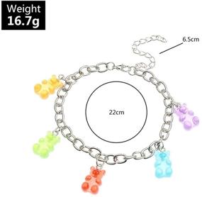 img 2 attached to 🍭 Fashionable Gummy Bear Necklace Anklet Set: Colorful Resin Candy Design for Women and Girls