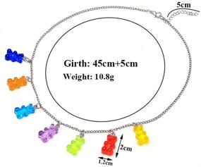 img 3 attached to 🍭 Fashionable Gummy Bear Necklace Anklet Set: Colorful Resin Candy Design for Women and Girls