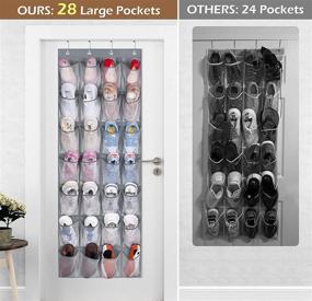 img 3 attached to 👟 Maximize Closet Space with the SLEEPING LAMB 28 Mesh Pocket Over The Door Shoe Rack in Grey