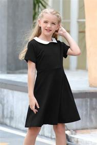 img 2 attached to 👗 GORLYA Girl's Vintage Peter Pan Collar Party Dress with Pockets: Stylish and Comfortable Skater Fit for Ages 4-12