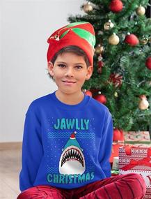 img 2 attached to 🐟 Merry Fishmas with Jawlly Ugly Christmas Sweater Kids Sweatshirt: Festive Long Sleeve Tshirt