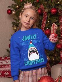 img 3 attached to 🐟 Merry Fishmas with Jawlly Ugly Christmas Sweater Kids Sweatshirt: Festive Long Sleeve Tshirt